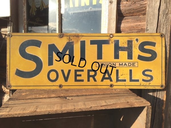 画像1: VINTAGE SMITH'S OVERALLS METAL SIGN (MA232)