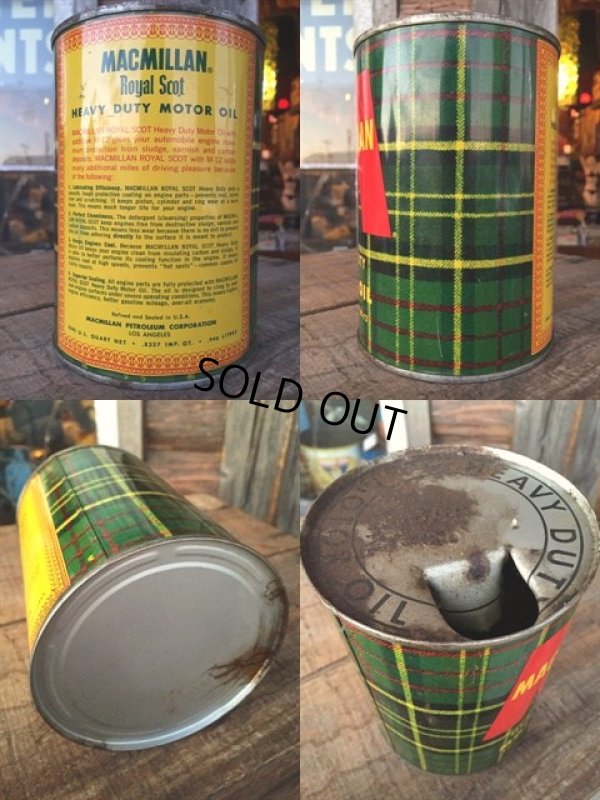 画像2: Vintage MACMILLAN 1 Quart Motor Oil Can (MA285) 