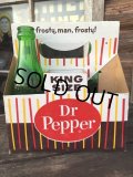 Vintage Soda 6-Pac bottles Cardboard carrying case / Dr Pepper (MA322)
