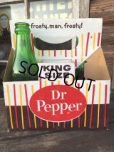 Vintage Soda 6-Pac bottles Cardboard carrying case / Dr Pepper (MA322)