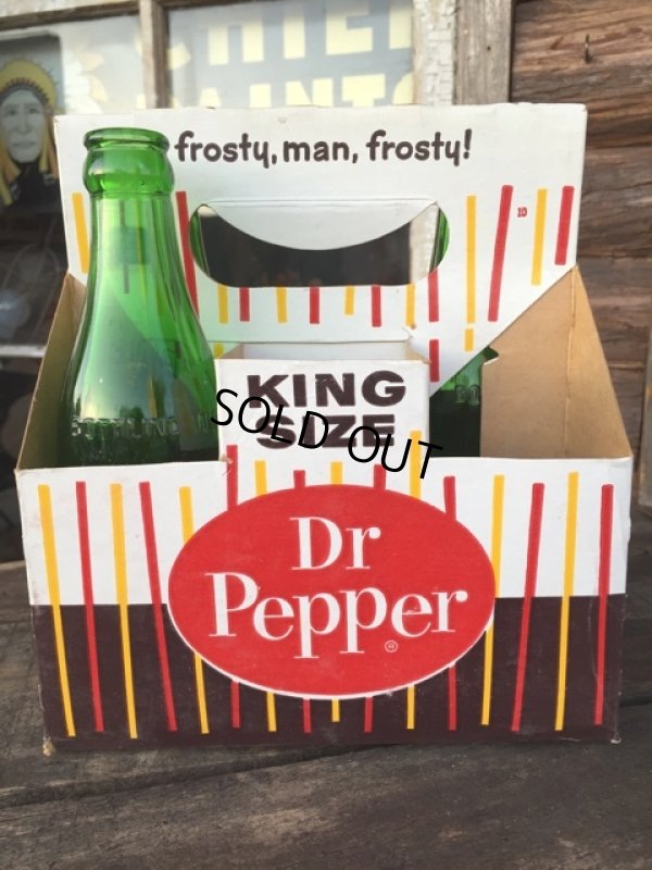 画像1: Vintage Soda 6-Pac bottles Cardboard carrying case / Dr Pepper (MA322)