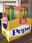 画像1: Vintage Soda 6-Pac bottles Cardboard carrying case / Pepsi (MA327) (1)