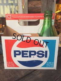 Vintage Soda 6-Pac bottles Cardboard carrying case / Pepsi (MA317)