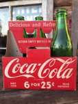 画像1: Vintage Soda 6-Pac bottles Cardboard carrying case / Coca Cola (DJ328) (1)