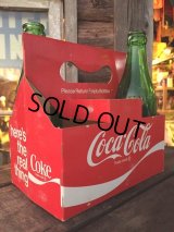Vintage Soda 6-Pac bottles Cardboard carrying case / Coca Cola (DJ312)
