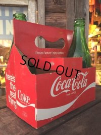 Vintage Soda 6-Pac bottles Cardboard carrying case / Coca Cola (DJ312)