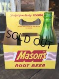 Vintage Soda 6-Pac bottles Cardboard carrying case / Mason's (MA314)