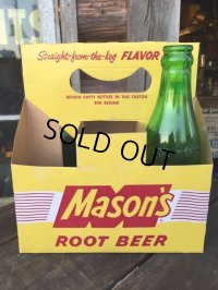 Vintage Soda 6-Pac bottles Cardboard carrying case / Mason's (MA314)