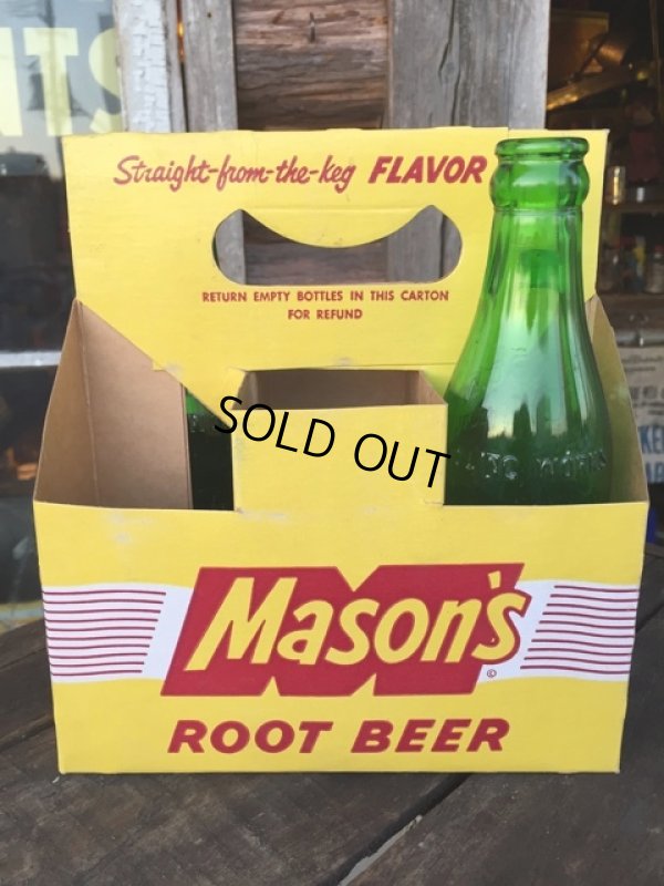 画像1: Vintage Soda 6-Pac bottles Cardboard carrying case / Mason's (MA314)
