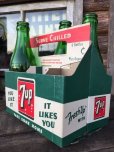 画像1: Vintage Soda 6-Pac bottles Cardboard carrying case / 7UP  (MA323) (1)