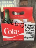 Vintage Soda 6-Pac bottles Cardboard carrying case / Coca Cola (MA311)