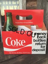 Vintage Soda 6-Pac bottles Cardboard carrying case / Coca Cola (MA311)