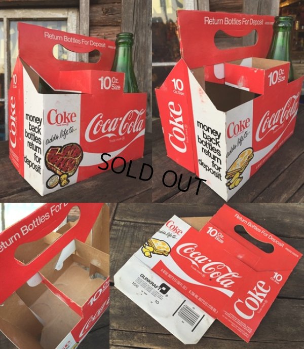 画像2: Vintage Soda 6-Pac bottles Cardboard carrying case / Coca Cola (DJ310)