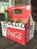 Vintage Soda 6-Pac bottles Cardboard carrying case / Coca Cola (MA308)