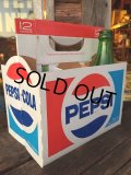 Vintage Soda 6-Pac bottles Cardboard carrying case / Pepsi (MA316)