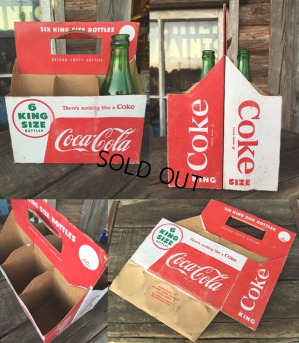 画像2: Vintage Soda 6-Pac bottles Cardboard carrying case / Coca Cola (MA308)