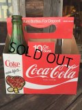 Vintage Soda 6-Pac bottles Cardboard carrying case / Coca Cola (DJ310)