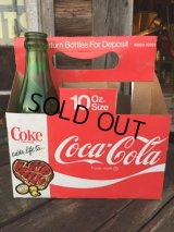 Vintage Soda 6-Pac bottles Cardboard carrying case / Coca Cola (DJ310)