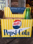 画像1: Vintage Soda 6-Pac bottles Cardboard carrying case / Pepsi (MA315) (1)