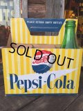 Vintage Soda 6-Pac bottles Cardboard carrying case / Pepsi (MA315)