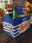 画像1: Vintage Soda 6-Pac bottles Cardboard carrying case / Pepsi (MA318) (1)