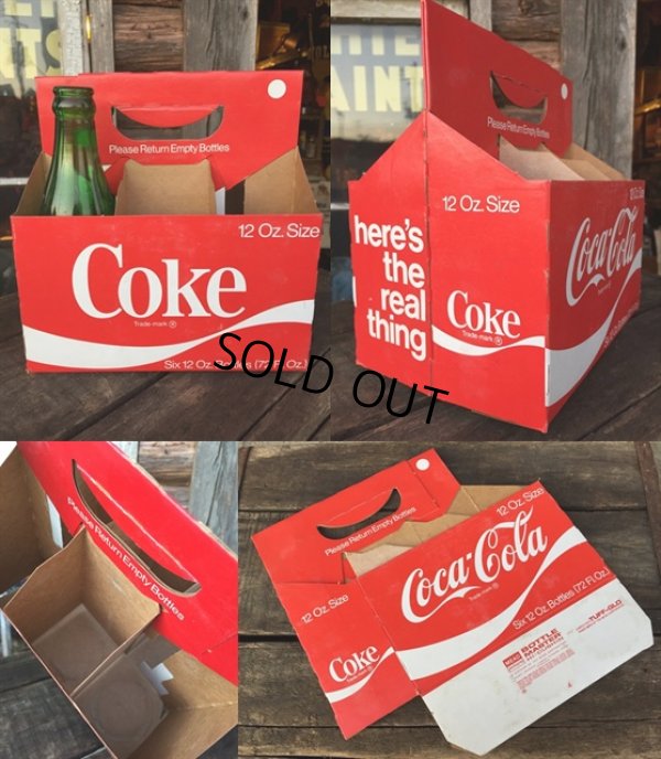 画像2: Vintage Soda 6-Pac bottles Cardboard carrying case / Coca Cola (DJ309)