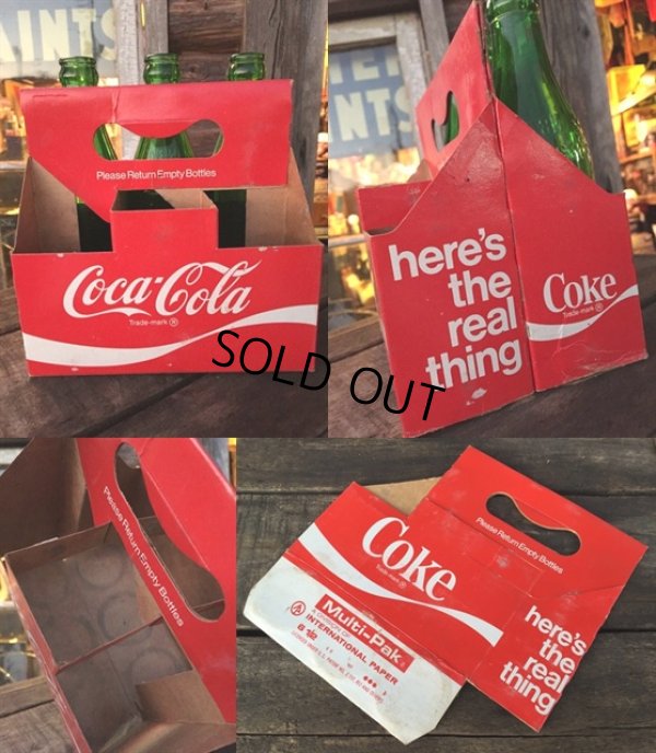 画像2: Vintage Soda 6-Pac bottles Cardboard carrying case / Coca Cola (DJ312)