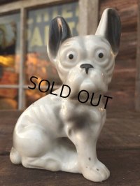 60s Vintage French Bulldog Ceramic Statue (MA340) 