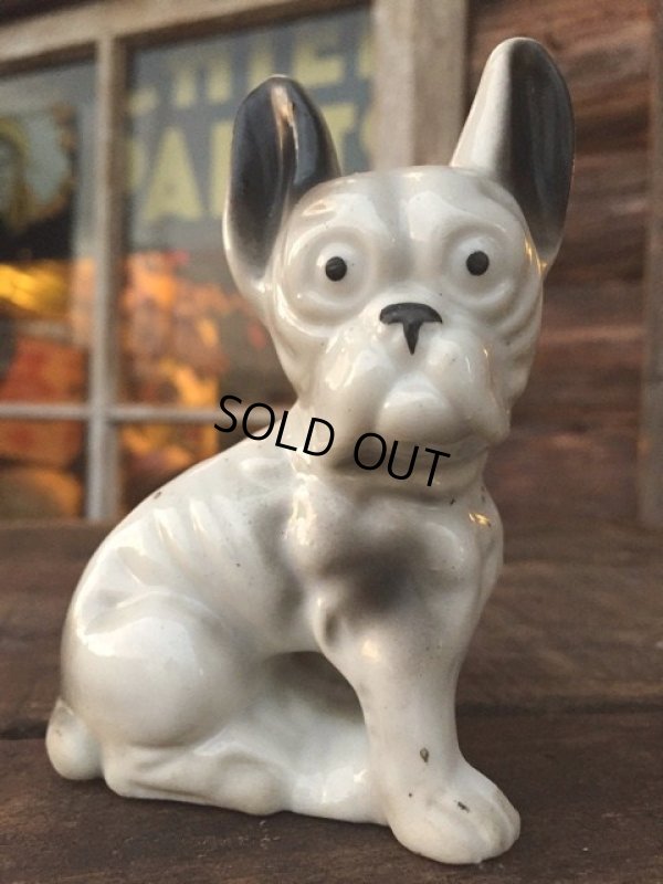 画像1: 60s Vintage French Bulldog Ceramic Statue (MA340) 