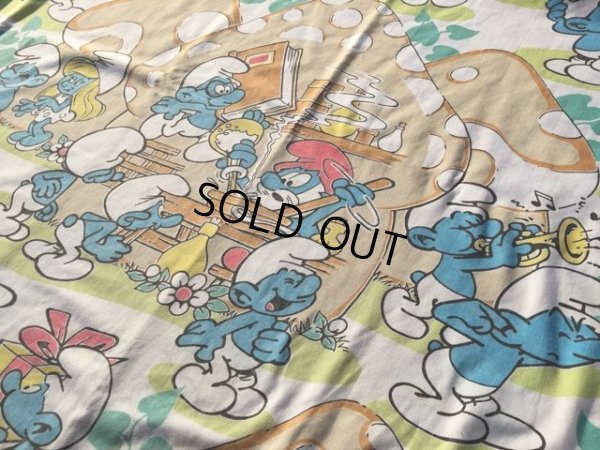 画像1: Vintage Smurf Fitted Sheet (MA410)