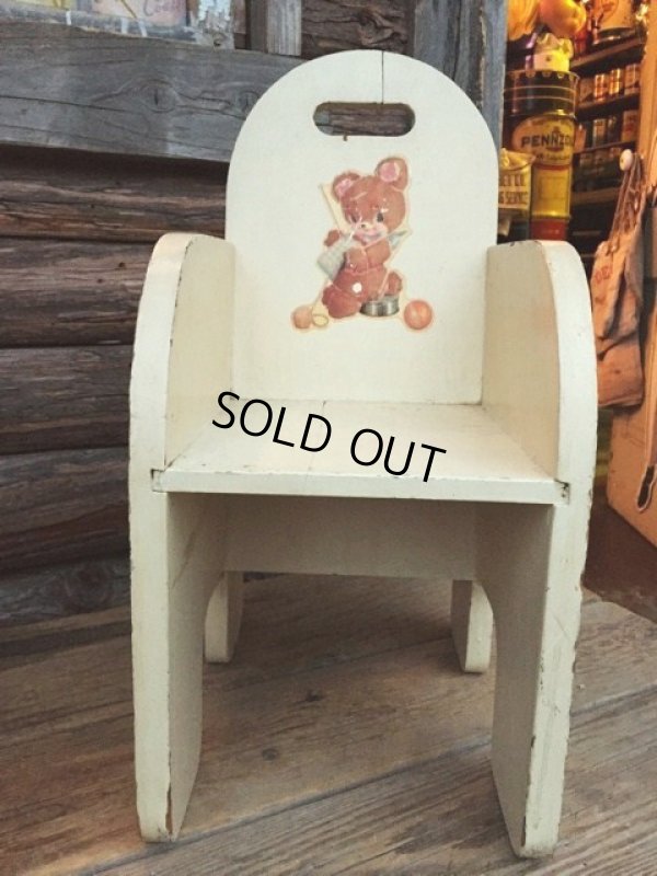 画像1: Vintage Kids Chair Bear&Lam (MA401）