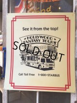 Vintage Star Bus Hollywood Fantasy Tours Sign (MA476) 