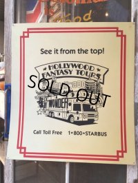 Vintage Star Bus Hollywood Fantasy Tours Sign (MA476) 