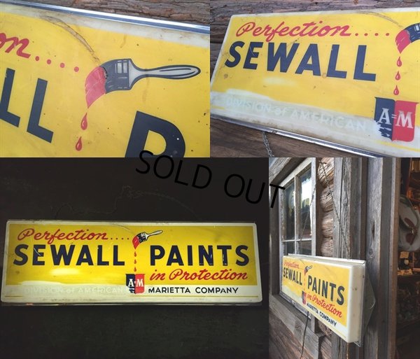 画像3: Vintage Sewall Paints Light Up Sign (MA489)