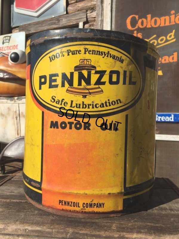 画像1: Vintage Pennzoil 5GL Motor Gas/Oil Can (MA416) 