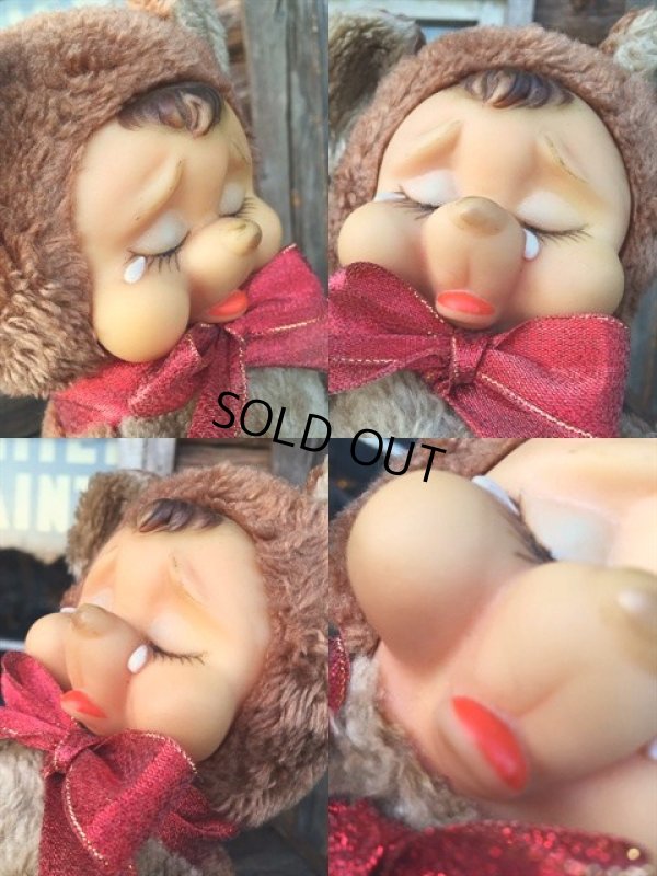画像3: Vintage Rushton Rubber Face Doll Crying Bear (MA497)