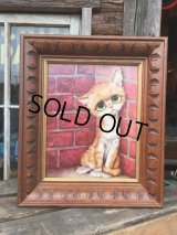 60s GIG Vintage Big Eyes Cat Art Wall Decor (MA542)