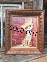 60s GIG Vintage Big Eyes Cat Art Wall Decor (MA542)