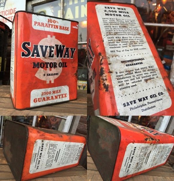 画像2: Vintage Save Way Motor Oil Can 2GL (MA545) 