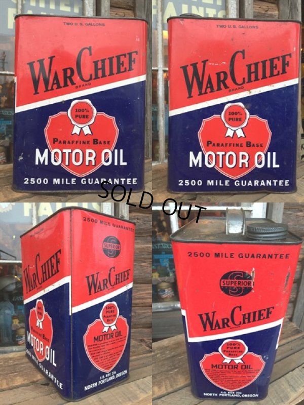 画像2: Vintage War Chief Motor Oil Can 2GL (MA544) 