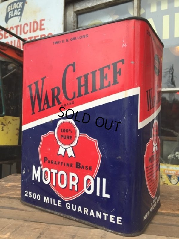 画像1: Vintage War Chief Motor Oil Can 2GL (MA544) 