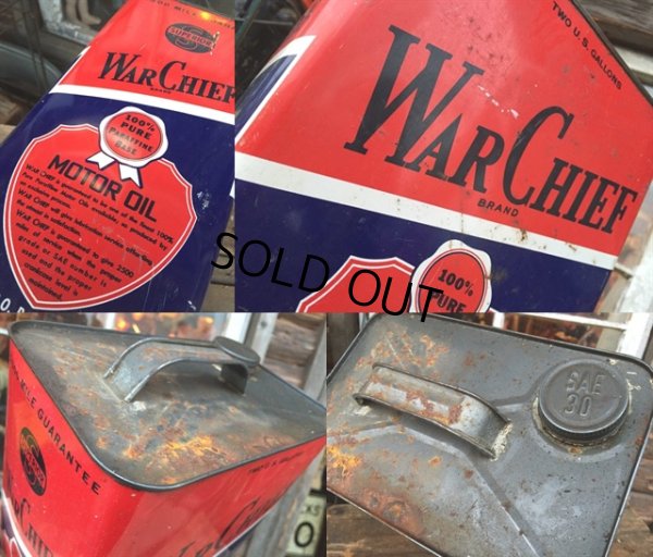 画像3: Vintage War Chief Motor Oil Can 2GL (MA544) 
