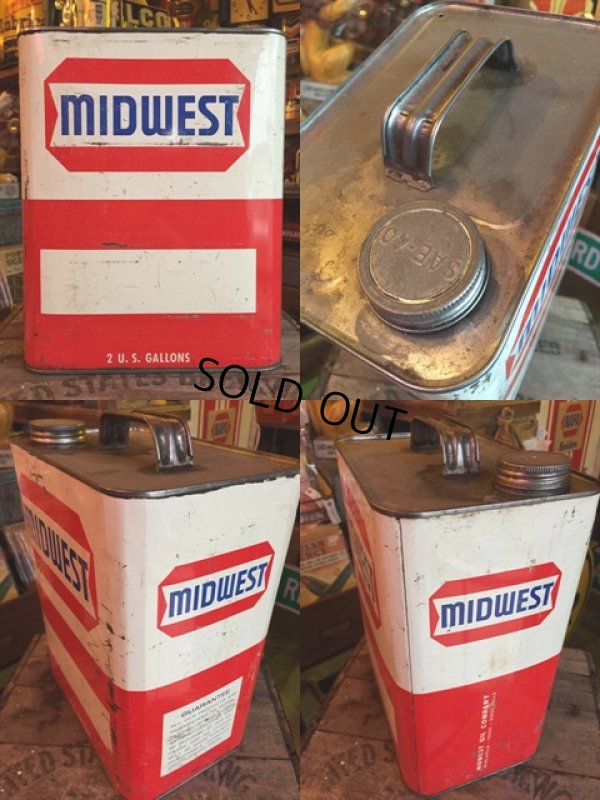 画像2: Vintage MIDWEST Motor Oil Can 2GL (MA594)