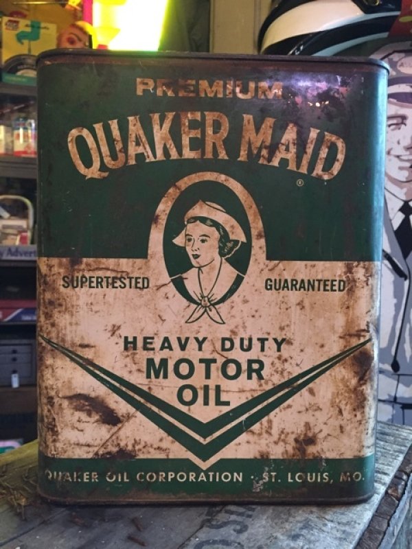 画像1: Vintage Quaker Maid Motor Oil Can 2GL (MA596)