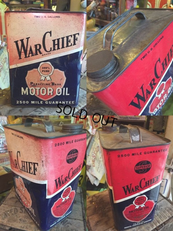 画像2: Vintage WAR CHIEF Motor Oil Can 2GL (MA592)