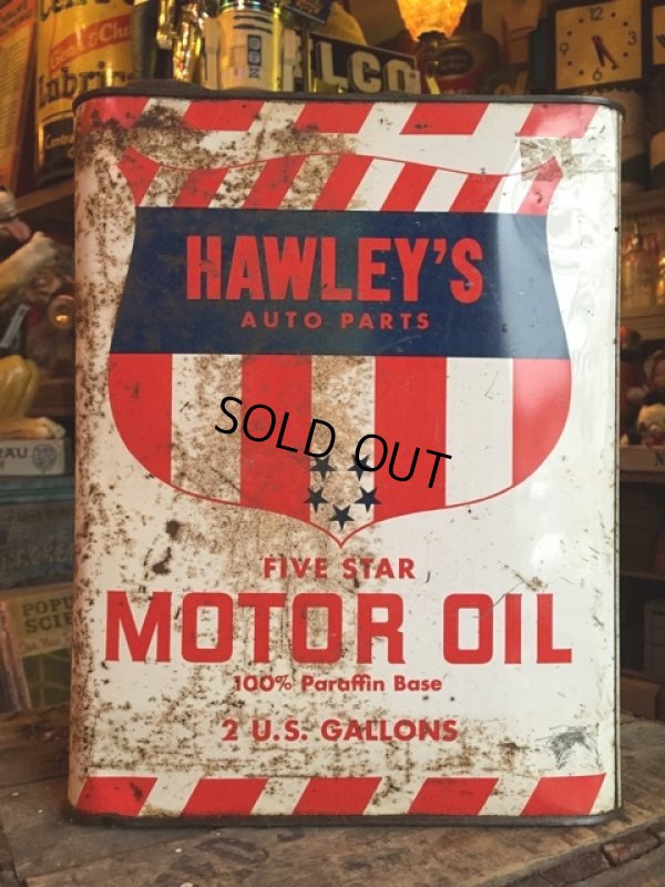 画像1: Vintage HAWLEY'S Motor Oil Can 2GL (MA590)