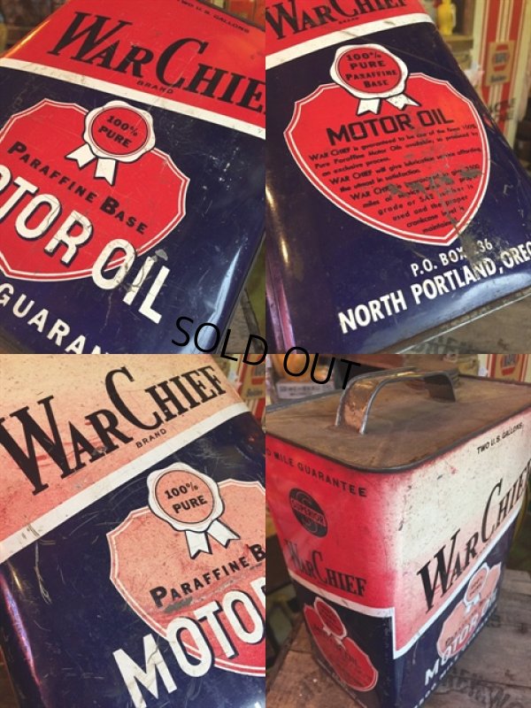 画像3: Vintage WAR CHIEF Motor Oil Can 2GL (MA592)