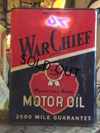 Vintage WAR CHIEF Motor Oil Can 2GL (MA592)
