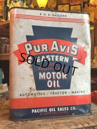 Vintage PUR AVIS Motor Oil Can 2GL (MA591)