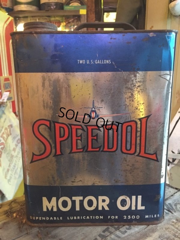 画像1: Vintage SPEEDOL Motor Oil Can 2GL (MA597)